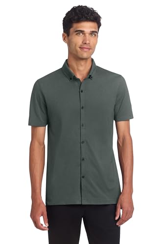 Amazon.com: Mercer+Mettle Unisex Stretch Pique Full-Button Polo